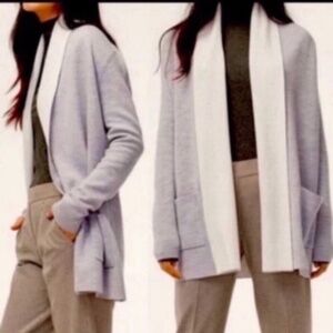 Grey & White Wool Blend Babaton Cardigan